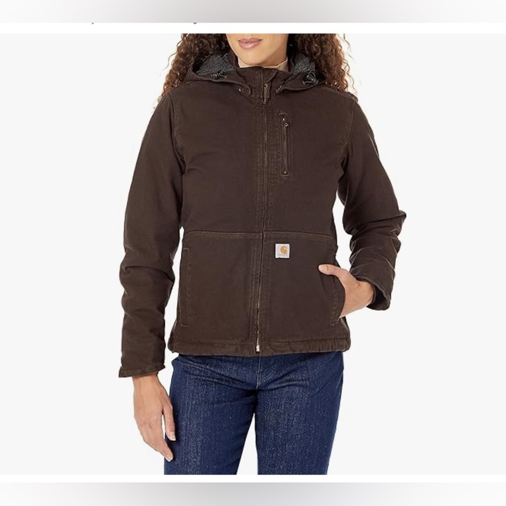 Carhartt Full Swing Caldwell Jacket Women’s Small Dark Brown (Detachable Hood!)